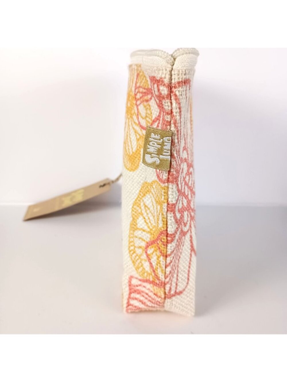 Simple Jumo Floral Jute Cosmetic Bag Eco Friendly Makeup Pouch Organizer - Picture 3 of 9